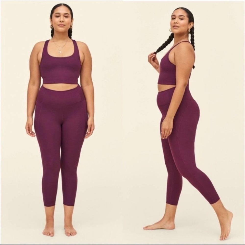 NWT Girlfriend Collective High Rise Maroon Stretch Legging 7/8 Length Size 6X